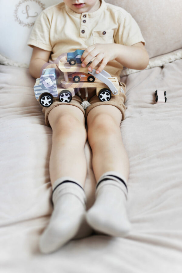 VIGA PolarB Drewniana laweta z samochodzikami Montessori - 002