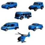 WOOPIE Zestaw Cieżarówka Transporter 3w1 Niebieski Policja - 005