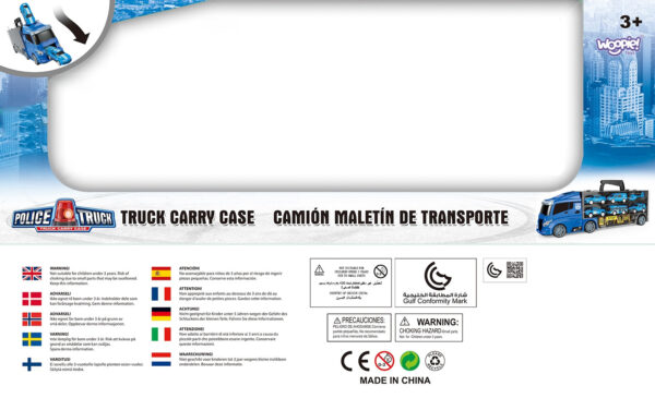 WOOPIE Zestaw Cieżarówka Transporter 3w1 Niebieski Policja - 008