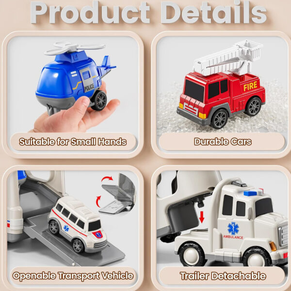 WOOPIE Laweta Drogowa zestaw 5 Aut - Ambulans - 006