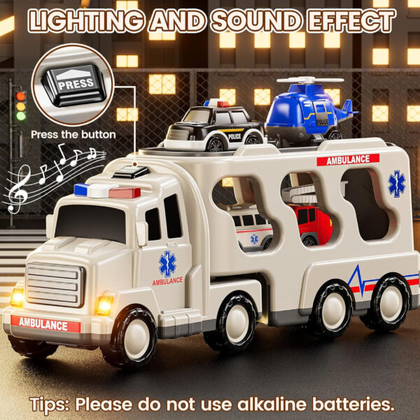 WOOPIE Laweta Drogowa zestaw 5 Aut - Ambulans - 007