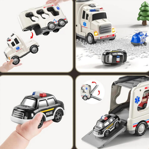 WOOPIE Laweta Drogowa zestaw 5 Aut - Ambulans - 009