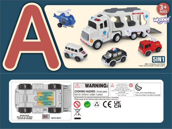 WOOPIE Laweta Drogowa zestaw 5 Aut - Ambulans - 012