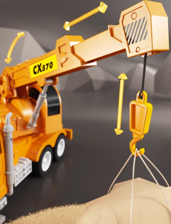 WOOPIE Interaktywny Dźwig z Ruchomym Hakiem Ciężarówka 1:14 - 007