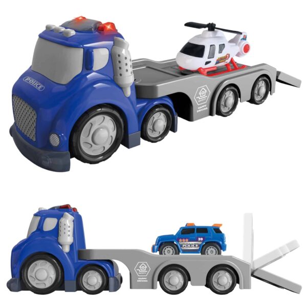 WOOPIE Niebieska Laweta Policyjna City Truck Efekty Dźwiękowe i Świetlne - 003