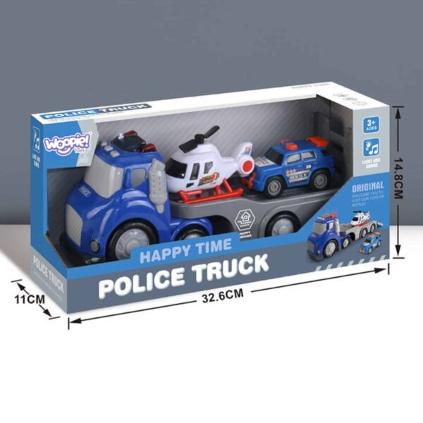 WOOPIE Niebieska Laweta Policyjna City Truck Efekty Dźwiękowe i Świetlne - 004