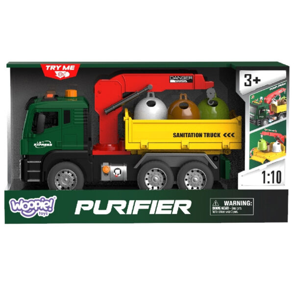 WOOPIE Ciężarówka Śmieciarka z Dźwigiem Segregacja Śmieci - skala 1:10 - 005