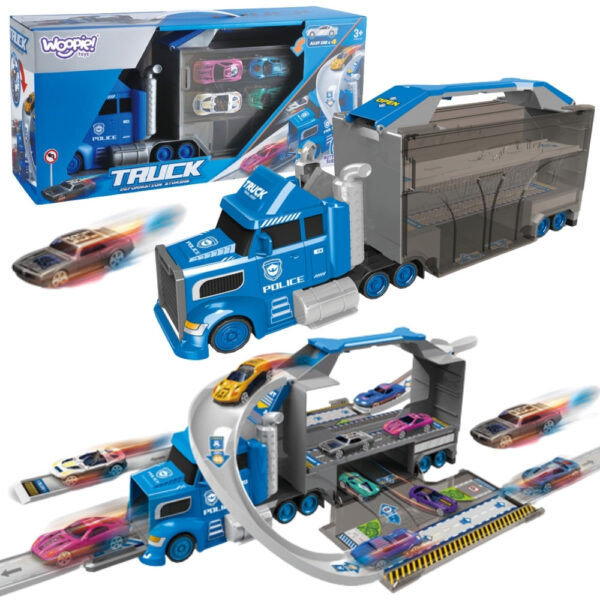 WOOPIE Ciężarówka Policyjna 2w1Transporter Tor Samochodowy - 001