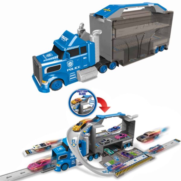 WOOPIE Ciężarówka Policyjna 2w1Transporter Tor Samochodowy - 002