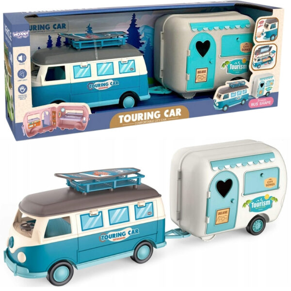 WOOPIE Kamper XL dla Lalek Zestaw Kempingowy z Przyczepką - 001
