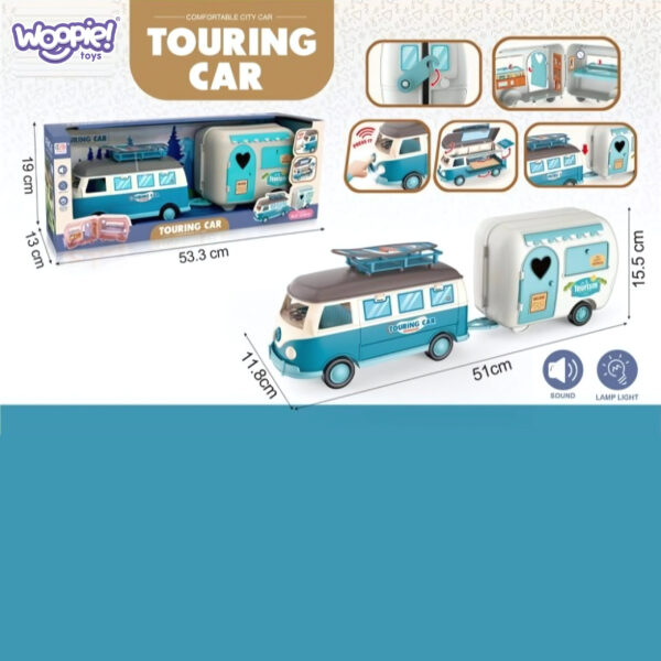 WOOPIE Kamper XL dla Lalek Zestaw Kempingowy z Przyczepką - 010