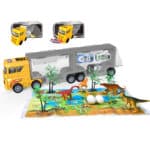WOOPIE Ciężarówka Transporter 2w1 Zestaw Dinozaurów + Makieta - 003