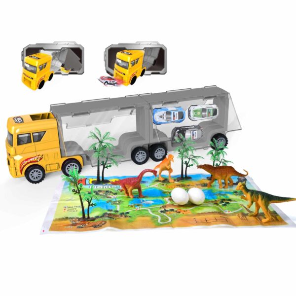 WOOPIE Ciężarówka Transporter 2w1 Zestaw Dinozaurów + Makieta - 003