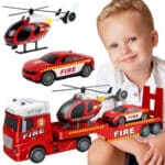 WOOPIE Zestaw Pojazdów Laweta Strażacka Helikopter Samochód Dźwięk Światła - 001
