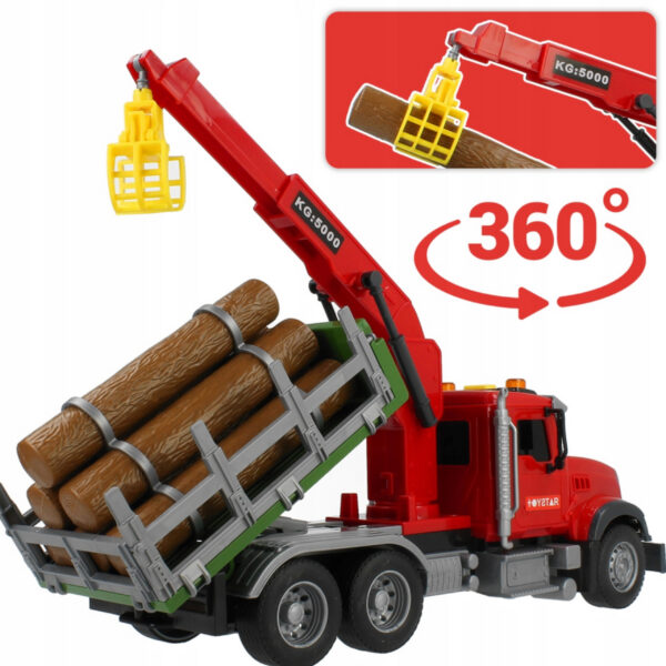 WOOPIE Ciężarówka z Ruchomym Dźwigiem do Drewna Dźwięk Światła 1:14 - 004