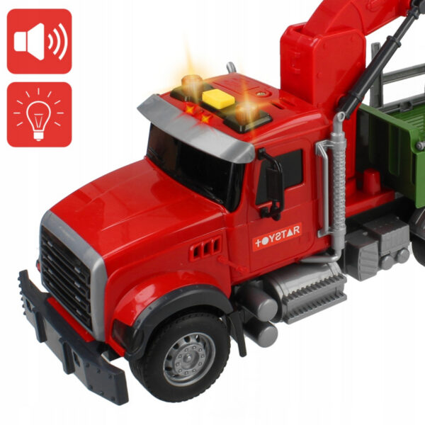 WOOPIE Ciężarówka z Ruchomym Dźwigiem do Drewna Dźwięk Światła 1:14 - 006
