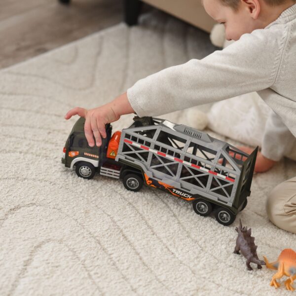 WOOPIE Ciężarówka Transporter Dinozaurów Auto z Dźwiękiem i Światłem - 006