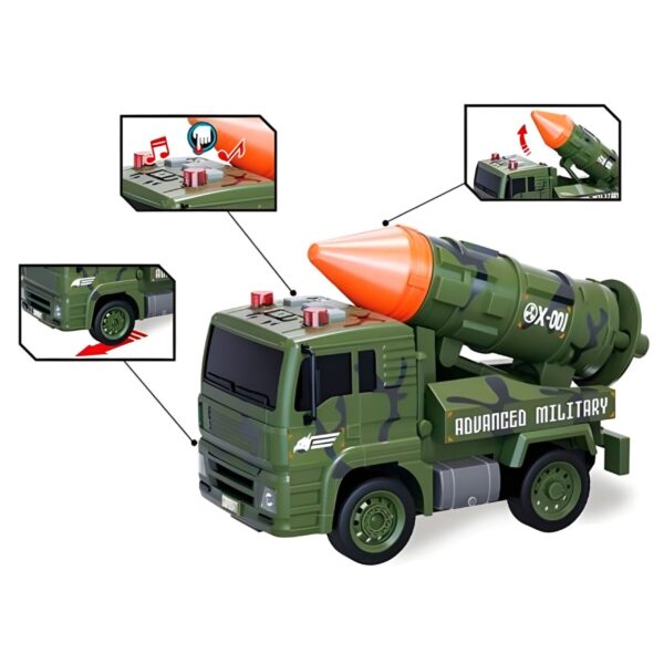 WOOPIE Zestaw Pojazdów Wojskowych z Wyrzutnią Czołg Helikopter 4SZT Skala 1:20 - 002