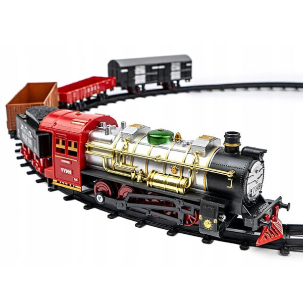 WOOPIE Klasyczny Pociąg Elektryczny Kolejka Tor Dźwięk Światło + 29 Akc. - 003