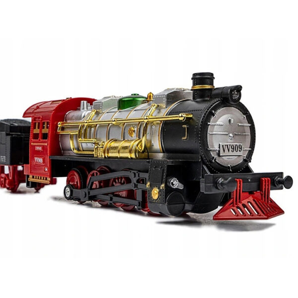 WOOPIE Klasyczny Pociąg Elektryczny Kolejka Tor Dźwięk Światło + 29 Akc. - 005