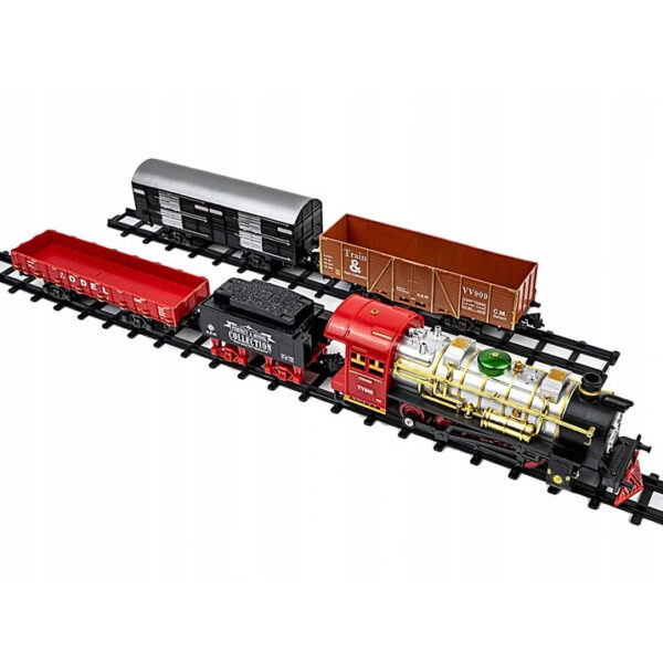 WOOPIE Klasyczny Pociąg Elektryczny Kolejka Tor Dźwięk Światło + 29 Akc. - 006