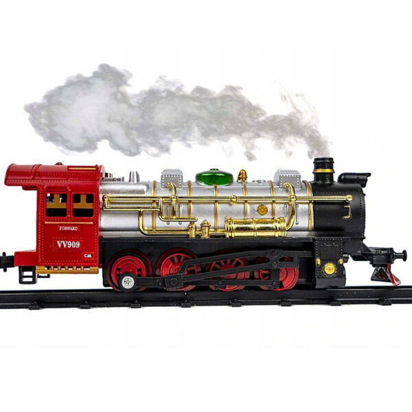 WOOPIE Klasyczny Pociąg Elektryczny Kolejka Tor Dźwięk Światło + 29 Akc. - 007