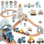 TOOKY TOY Drewniana Kolejka Kosmiczna Zestaw Tory - 001