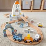 TOOKY TOY Drewniana Kolejka Kosmiczna Zestaw Tory - 002