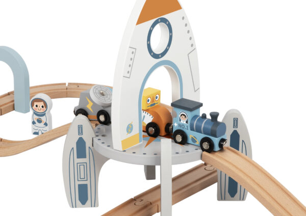 TOOKY TOY Drewniana Kolejka Kosmiczna Zestaw Tory - 009