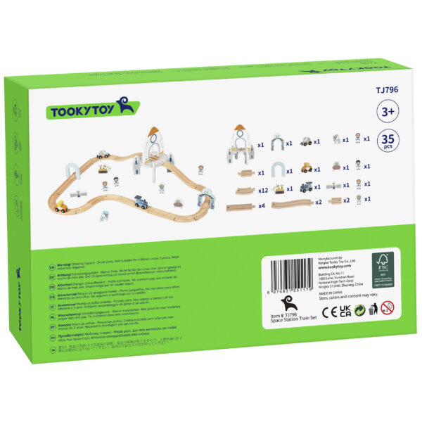 TOOKY TOY Drewniana Kolejka Kosmiczna Zestaw Tory - 013