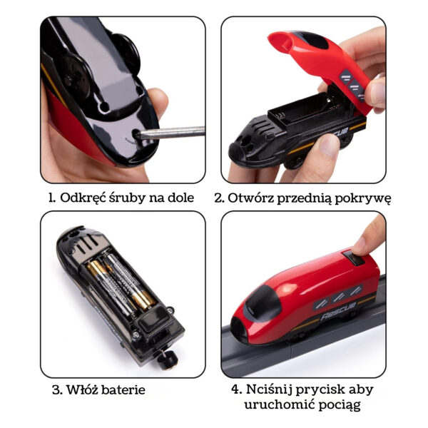 WOOPIE Zestaw Kolejka Elektryczna Pendolino Straż Pożarna 66el. - 006