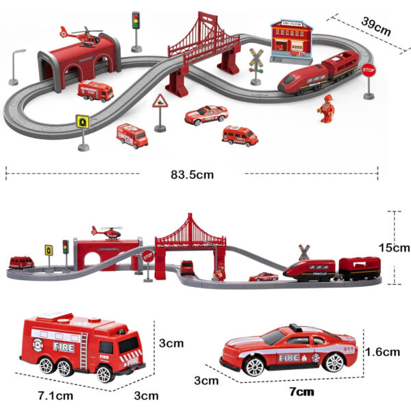 WOOPIE Zestaw Kolejka Elektryczna Pendolino Straż Pożarna 66el. - 008