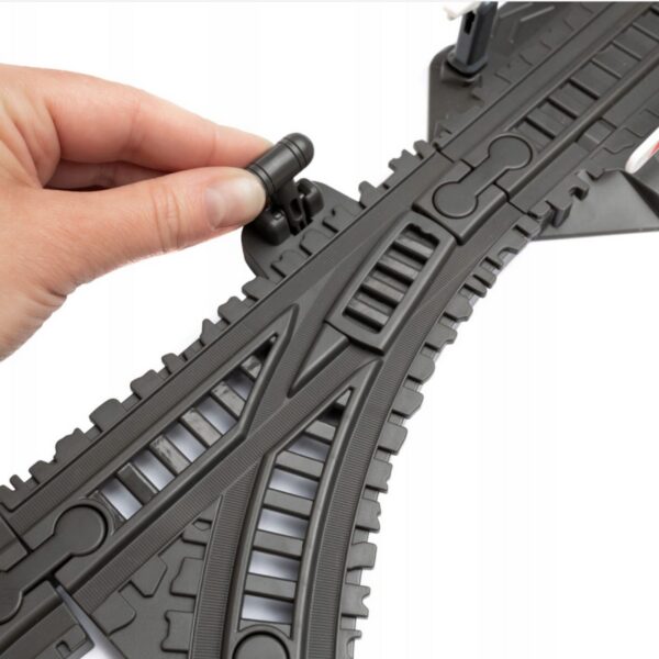 WOOPIE Elektryczna Kolejka Tor Retro Ciuchcia Lokomotywa + 2 Wagony – Zestaw 76 el. - 005