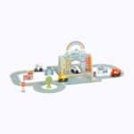 Przenośny drewniany zestaw Miasto w torbie mata z autkami - Tooky Toy - 004
