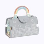 Przenośny drewniany zestaw Miasto w torbie mata z autkami - Tooky Toy - 005