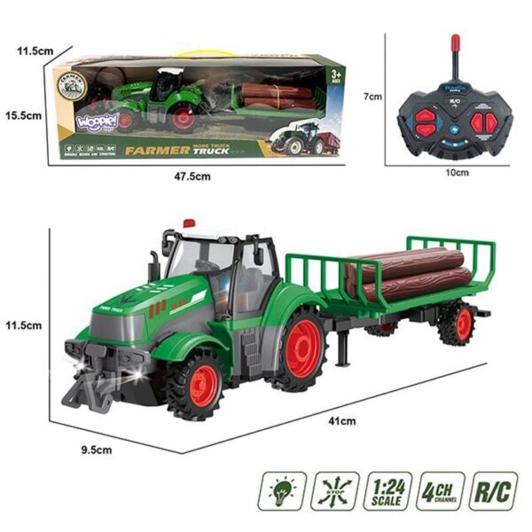 WOOPIE Traktor z Przyczepą na Pilota Sterowany RC - Skala 1:24 - 005