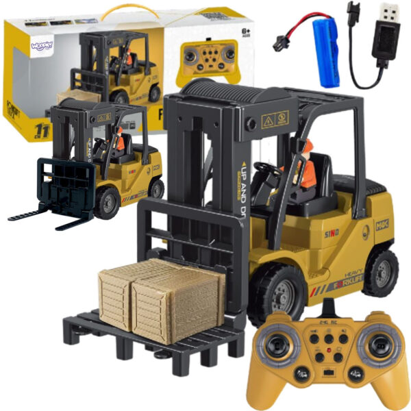 WOOPIE Zdalnie Sterowany Wózek Widłowy 2w1 Dźwig RC - Skala 1:24 - 001