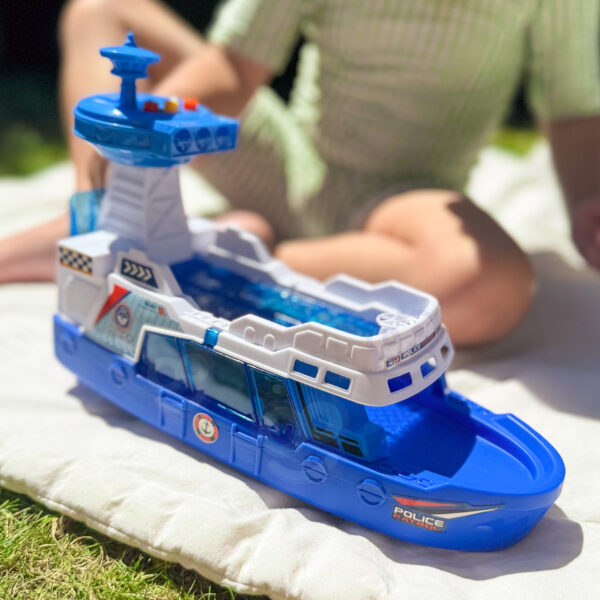 WOOPIE Łódź Policyjna Patrolowa Interaktywna - Skala 1:16 + Autka 3 szt. - 003