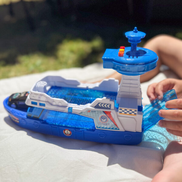 WOOPIE Łódź Policyjna Patrolowa Interaktywna - Skala 1:16 + Autka 3 szt. - 005