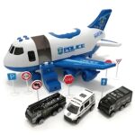 WOOPIE Samolot Rozkładany Transporter Policja z 3 Autami Policyjnymi Zestaw XL Znaki Drogowe - 002
