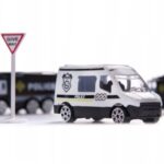 WOOPIE Samolot Rozkładany Transporter Policja z 3 Autami Policyjnymi Zestaw XL Znaki Drogowe - 006