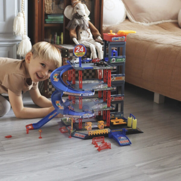 WOOPIE Wielopoziomowy Parking Garaż Myjnia Auta Helikopter + Akc. - 004