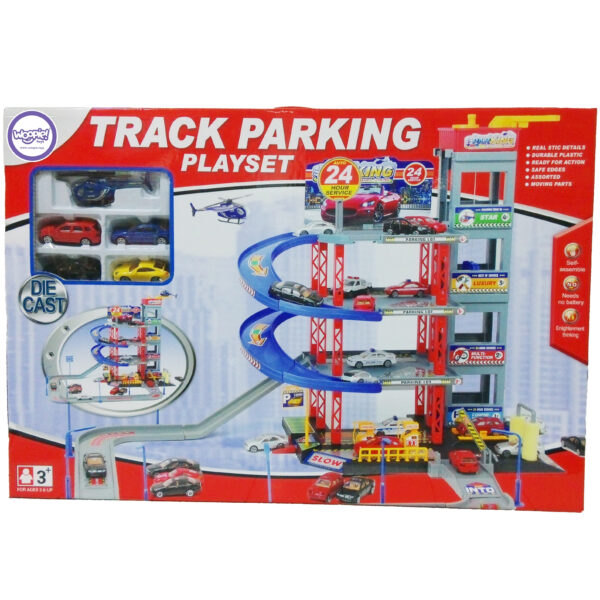 WOOPIE Wielopoziomowy Parking Garaż Myjnia Auta Helikopter + Akc. - 005