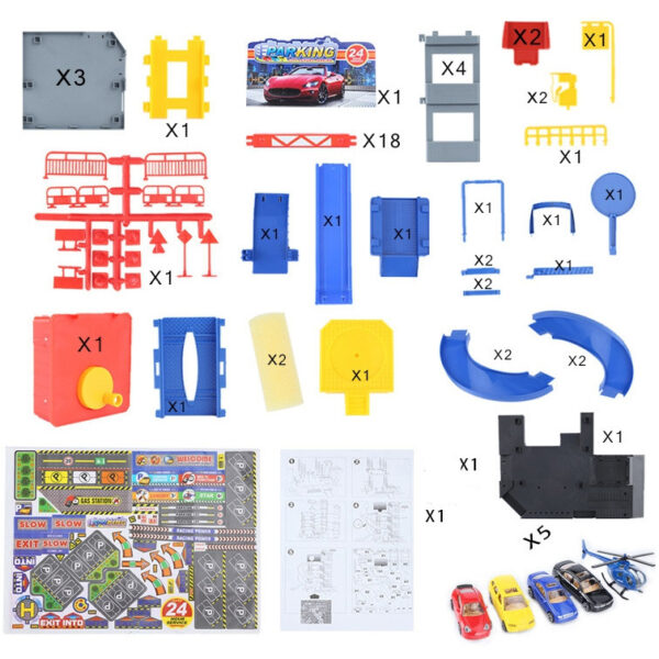 WOOPIE Wielopoziomowy Parking Garaż Myjnia Auta Helikopter + Akc. - 007