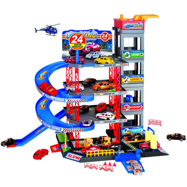 WOOPIE Wielopoziomowy Parking Garaż Myjnia Auta Helikopter + Akc. - 011