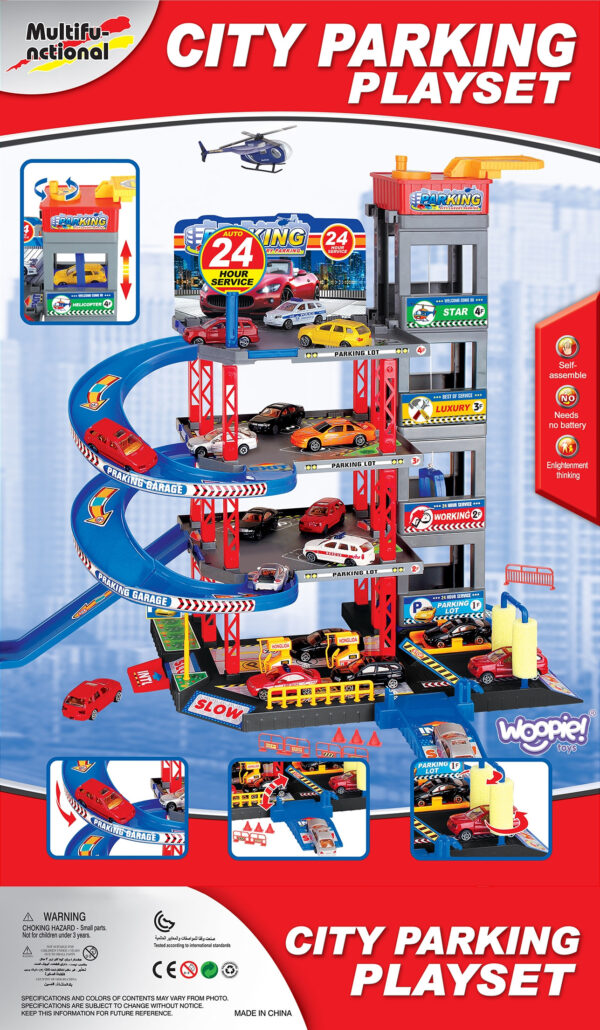 WOOPIE Wielopoziomowy Parking Garaż Myjnia Auta Helikopter + Akc. - 016