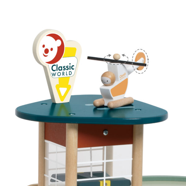 CLASSIC WORLD Wielopoziomowy Parking Auta Helikopter Dystybutor Myjnia + Akc. - 014