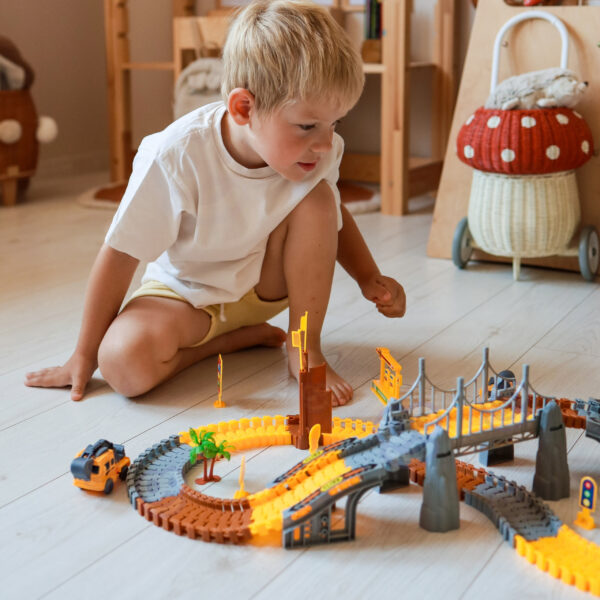 WOOPIE Tor Samochodowy XXL Kolejka Elektryczna Plac Budowy 174 el. - 003