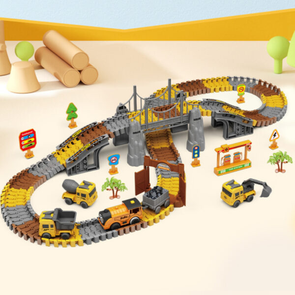 WOOPIE Tor Samochodowy XXL Kolejka Elektryczna Plac Budowy 174 el. - 010