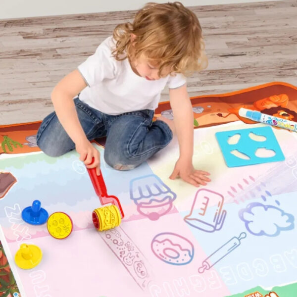 WOOPIE Magiczna Mata Wodna do Malowania XXL Pieczątki Cyferki 100x80 cm - 006